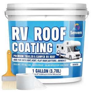 lot 13993 image: Senven RV Roof Sealant Coating White 1 Gallon Waterproof  Retail $129