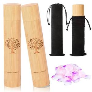 lot 14025 image: HOOMTREE Bamboo Scattering Urn for Human Ashes 9x2 Inch Set of 2 Tree of Life