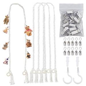 lot 14029 image: AHANDMAKER Stuffed Animal Storage Chain 4 Pack 79 Inch Cotton Hanging Organizer