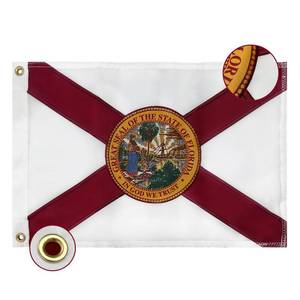 lot 14030 image: Bradford Florida State Flag 12x18 Inch Embroidered with Brass Grommets
