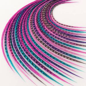 lot 14035 image: Sexy Sparkles Real Rooster Feather Hair Extensions 25 Pack 7-13 Inch