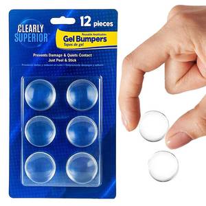 lot 14044 image: Clearly Superior Clear Gel Furniture Bumpers 1 Inch Round 12 Pcs