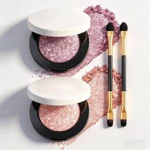 lot 14050 image: Charm Kiss Metallic Eyeshadow with Brush, Multicolor, Shades 01 & 02
