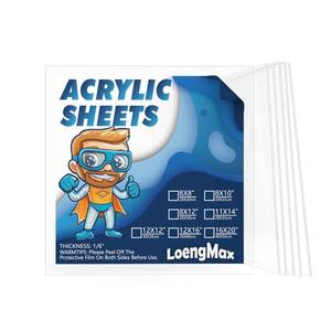 lot 14053 image: LoengMax Clear Acrylic Sheet 18 Thick 8 x 8 6 Pieces