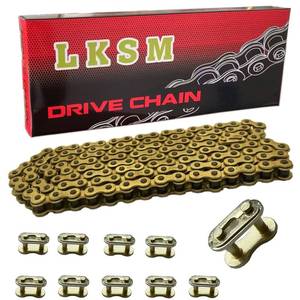 lot 14071 image: LKSM 420 Motorcycle Chain 132 Link Gold