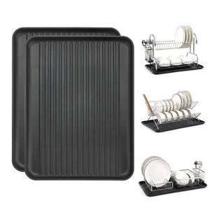 lot 14080 image: Runhike Dish Drying Rack Tray 2 Pack Large Plastic Drain Board 16.7x12.4 Inch
