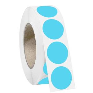lot 14087 image: Ouzoustate Light Blue Dot Stickers 34 Inch Round Coding Labels 1000 Pcs