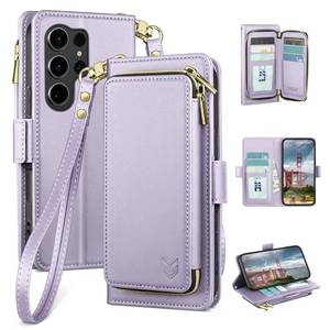 lot 14090 image: DJBEAR Wallet Case for Samsung Galaxy S24 Ultra Lilac Purple