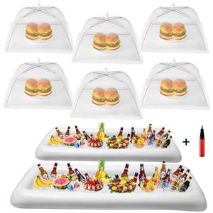 lot 14099 image: HBlife 2-Piece Inflatable Serving Bar Set with 6 Mesh Food Covers