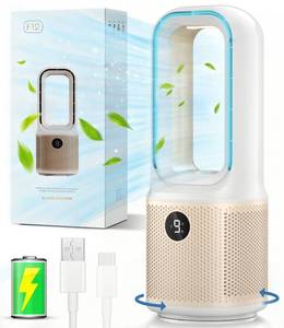 lot 19034 image: Hacdyta Bladeless Desk Fan 14 Inch USB Rechargeable 5000mAh