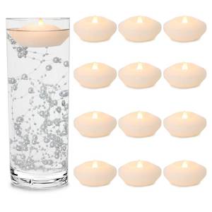 lot 19037 image: LARDUX 3 Inch LED Floating Candles 8 PCS Flameless Battery Operated (8 Pieces Only)