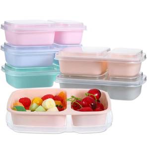 lot 19038 image: Honeydak 5 Pack 2-Compartment Snack Lunch Container 32 oz 8.9 x 6.1 In Pastel