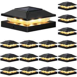 lot 19074 image: Brightever Solar Post Cap Lights Black 4x4 3.5x3.5 16-Pack
