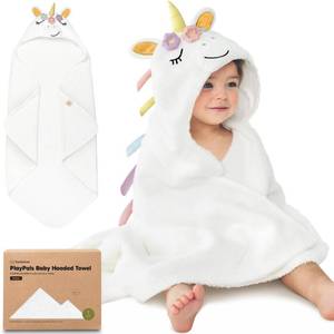 lot 19075 image: KeaBabies Organic Cotton Hooded Baby Towel 43 x 40 Inch Uria