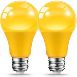 lot 20081 image: JAHEKS LED Yellow Bug Light Bulbs 9W 60W Equivalent 2000K E26 2-Pack