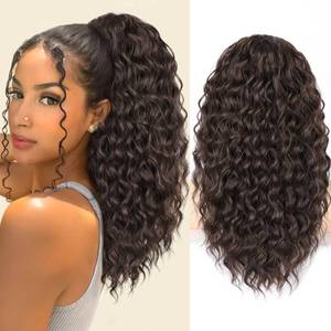 lot 20086 image: SHNMIN Curly Drawstring Ponytail Extension 18 Inch Synthetic Hair