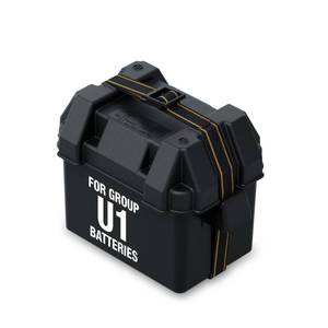 lot 20095 image: Attwood 9082-1 Small Battery Box Fits U1 Batteries with Hold-Down Strap, Black (NO LID)