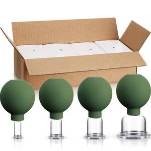 lot 20116 image: BBTO Glass Facial Cupping Set 4 Pcs Military Green