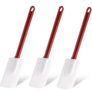 lot 20125 image: Heffiso 3 Pc Silicone Spatula Set 9.5-Inch Heat Resistant Nonstick BPA-Free