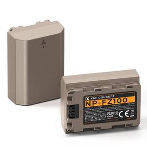lot 20150 image: K&F Concept 2-Pack NP-FZ100 Camera Battery 2280mAh USB-C for Sony A7III