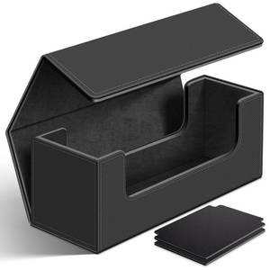 lot 20180 image: Homthy Trading Card Deck Case 600 Capacity Faux Leather Black