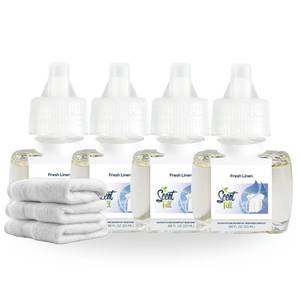 lot 20189 image: Scent Fill Plug-In Air Freshener Fresh Linen 4 Scented Oil Refills