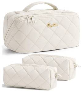 lot 20211 image: Bagstellar Puffy Travel Makeup Bag Toiletry Cosmetic Bag 3 Piece Set
