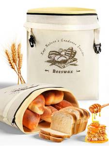 lot 20223 image: Weenkler Beeswax Linen Bread Bag XL 2 Pack