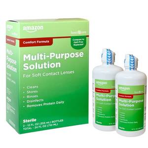 lot 20227 image: Amazon Basic Care Multi-Purpose Contact Lens Solution, 12 Fl Oz, Pack of 2