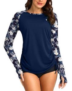 lot 20234 image: SANTINY Womens Long Sleeve Rash Guard UPF 50 Swim Shirt Large