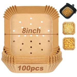 lot 20250 image: BYKITCHEN Perforated Square Air Fryer Liners 2-5 Qt Parchment Paper