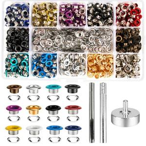 lot 20262 image: Meifuly Metal Grommet Kit 600 Pcs 12 Colors 316 Inch