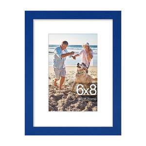 lot 20273 image: decorUhome Royal Blue 6x8 Picture Frame for 4x6 Photos With Mat