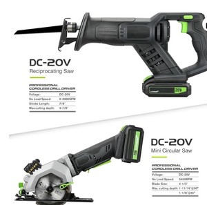 lot 11241 image: Galax Pro 20V Cordless Circular Saw and Reciprocating Saw Combo Kit w Battery