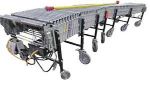 lot 213 image: Best Flex 1.5 Power Expandable Powered Roller Conveyor on Casters
