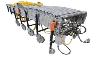 lot 214 image: Powered Flexible Expandable Roller Conveyor w StartStop Controls on Casters