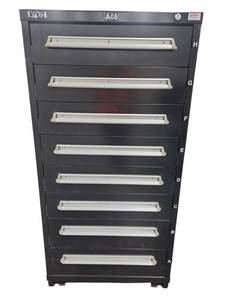 lot 342 image: Lyon 8-Drawer Modular Storage Cabinet Black w Keyed Lock