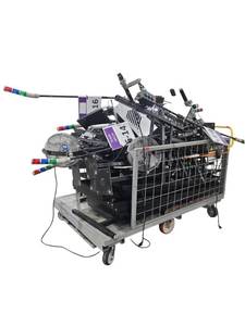 lot 296 image: Workstation Parts Lot - Steel Frames, Stack Lights, Fans & Monitor Arms