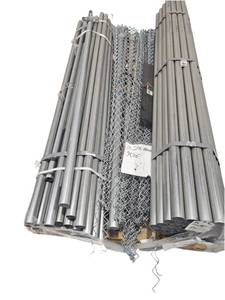 lot 447 image: US Premier Tube Galvanized Steel Tube Bundles w Chain Link Fence Mesh