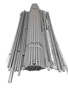 lot 448 image: Lot of Galvanized Steel Fence Posts, Rails, Tension Bars and Chain Link Mesh