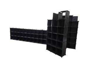 lot 456 image: (2) Black Modular Cube Storage Shelving Units, 3-Column and 3-Row Sections