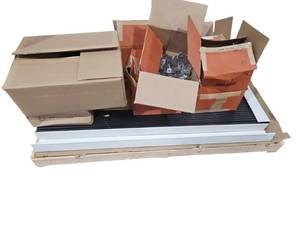 lot 460 image: Assorted Fastener Hardware Lot Square Plates, Hex Bolts, Screws & Extrusions