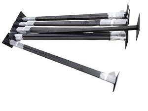 lot 497 image: Lot of Black Square Steel Posts w Welded Flat Base Plates