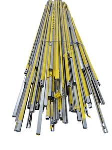 lot 507 image: Lot of Galvanized Steel Strut Channel Lengths w Yellow Tape Markings