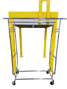 lot 508 image: Lot of 6 Gray Slim Waste Bins, Red PPE Recycle Bin, Wheel Assemblies, Wire Rack