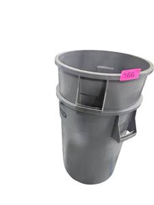 lot 466 image: (4) Clean Choice Gray Round Plastic Trash Containers