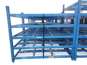 lot 476 image: Dyna-Rack 5-Level Blue Steel Industrial Shelving Unit w Wire Mesh Decks