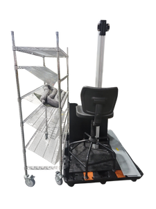 lot 529 image: Chrome Wire Shelving Cart 5-Shelf w Locking Swivel Casters