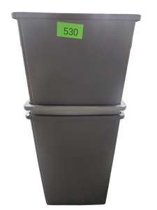 lot 530 image: Gray Rectangular Plastic Trash Can Waste Container Lot of 3
