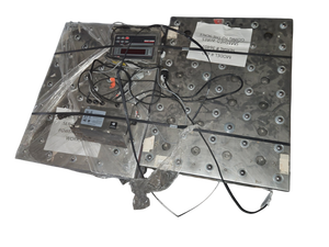 lot 559 image: (2) Stainless Ball Transfer Platform Scales w Rice Lake Indicator